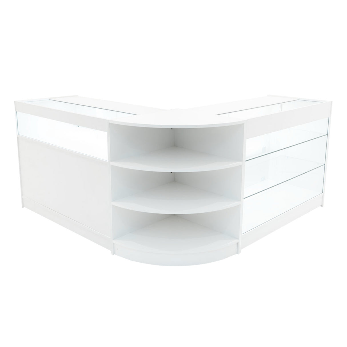 Set Mostradores Comerciales con Luz LED "DEMETER" LM60 + K1200 + B1200 – Blanco