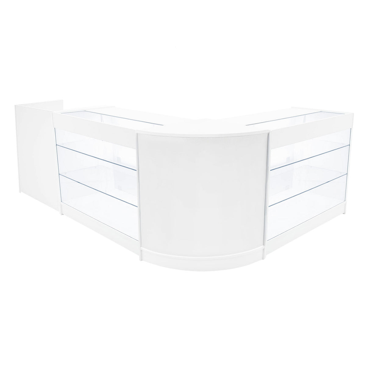 Set Mostradores Comerciales con Luz LED "ARIES" CM60 + 2xK1200 + TB60 – Blanco
