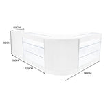 Set Mostradores Comerciales con Luz LED "ARIES" CM60 + 2xK1200 + TB60 – Blanco