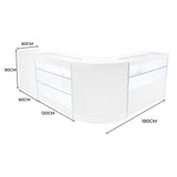 Set Mostradores Comerciales con Luz LED "VEGA" CM60 + K1200 + C1200 + TB60 – Blanco