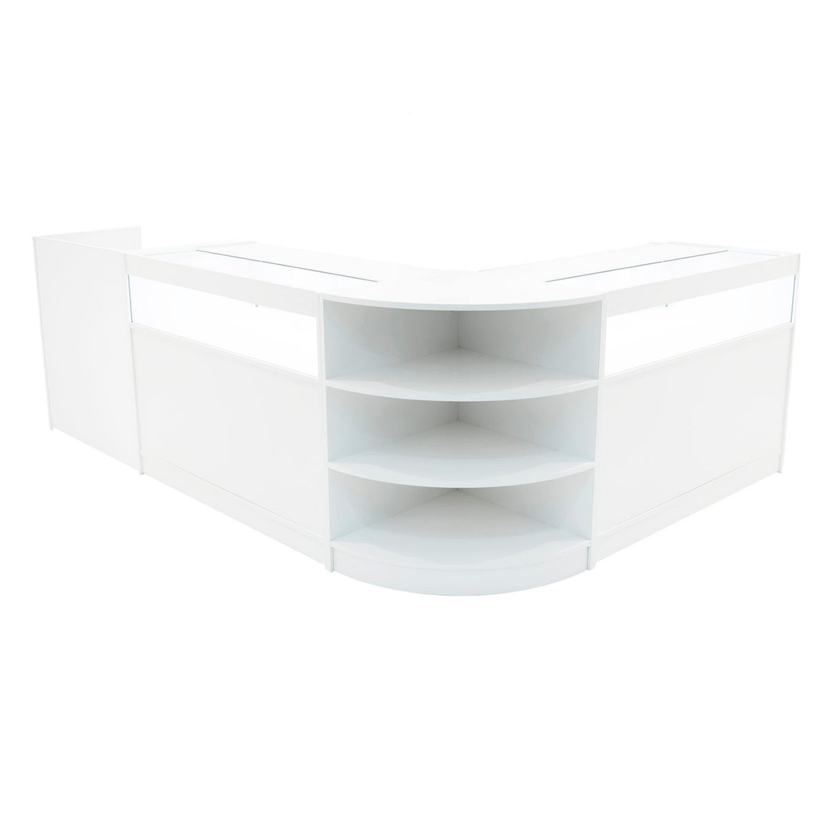 Set Mostradores Comerciales con Luz LED "SAGITTARIUS " LM60 + 2xB1200 + TB60 – Blanco
