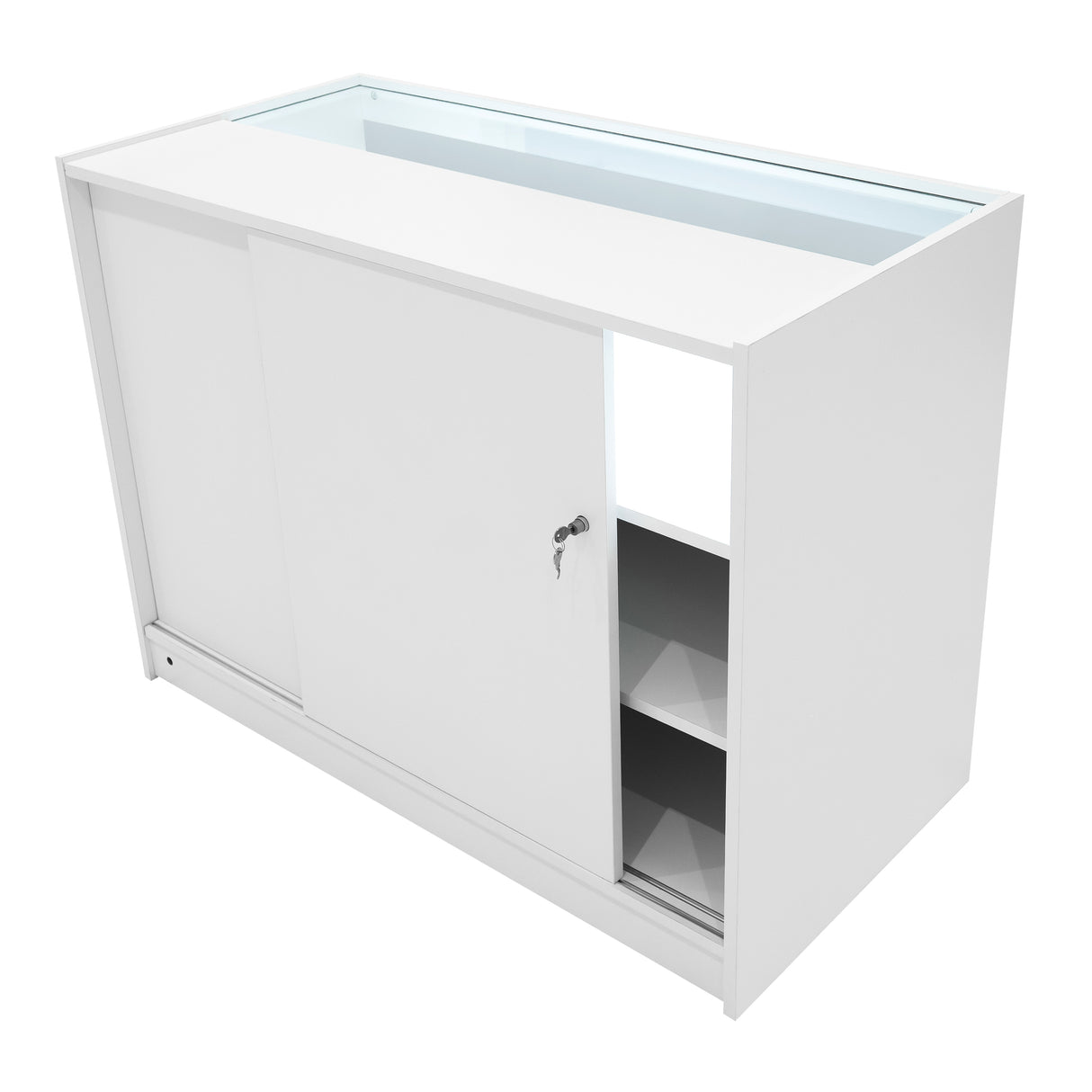 Set Mostradores Comerciales con Luz LED "SAGITTARIUS " LM60 + 2xB1200 + TB60 – Blanco