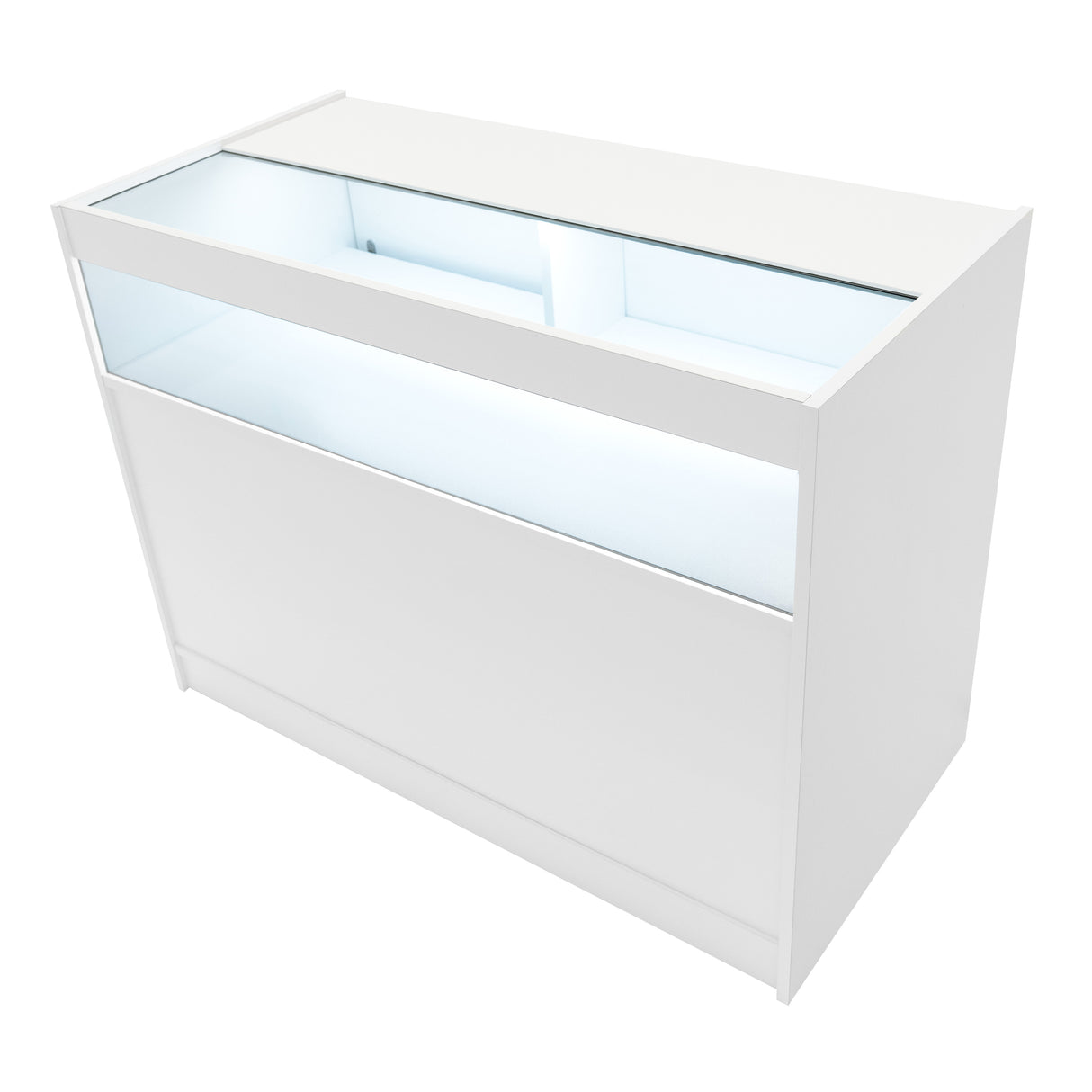 Set Mostradores Comerciales con Luz LED "SAGITTARIUS " LM60 + 2xB1200 + TB60 – Blanco
