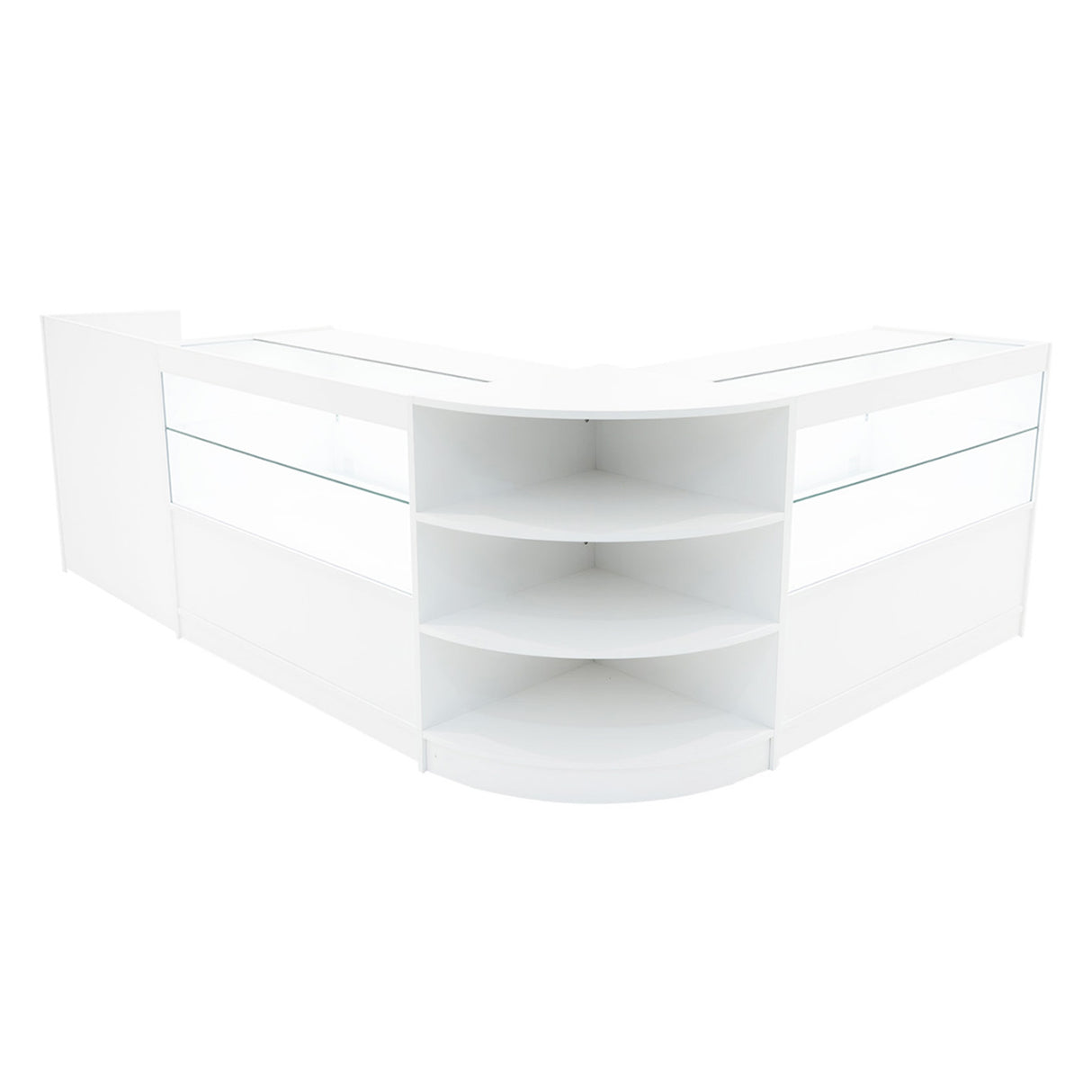 Set Mostradores Comerciales con Luz LED "ECLIPSE" LM60 + 2xC1200 + TB60 – Blanco