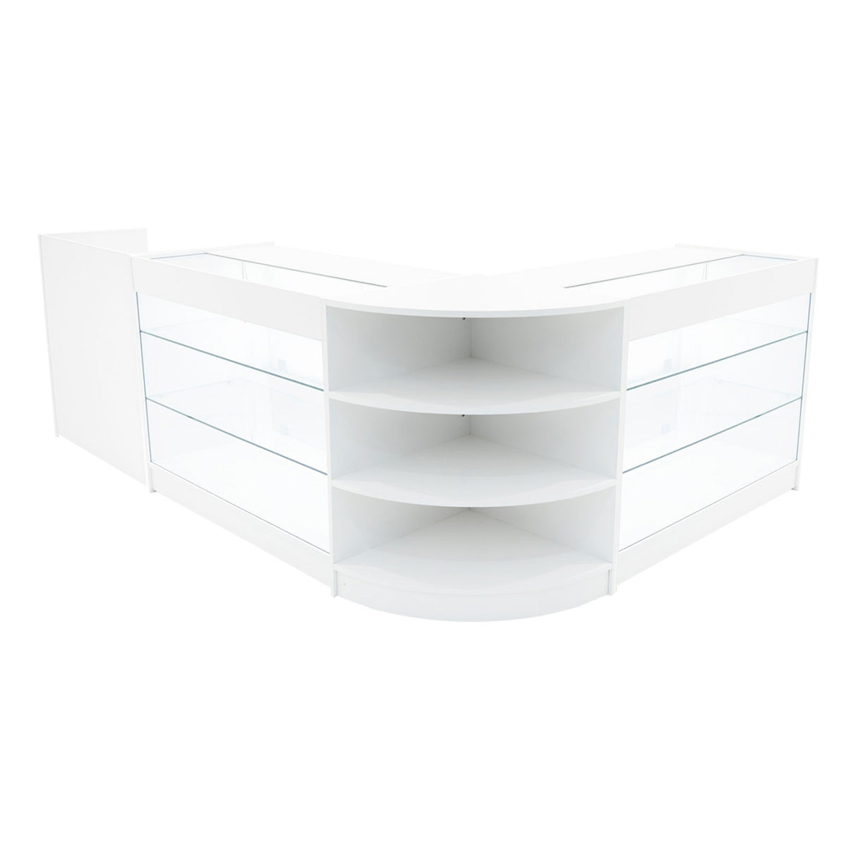 Set Mostradores Comerciales con Luz LED "ASTRO" LM60 + 2x K1200 + TB60 – Blanco