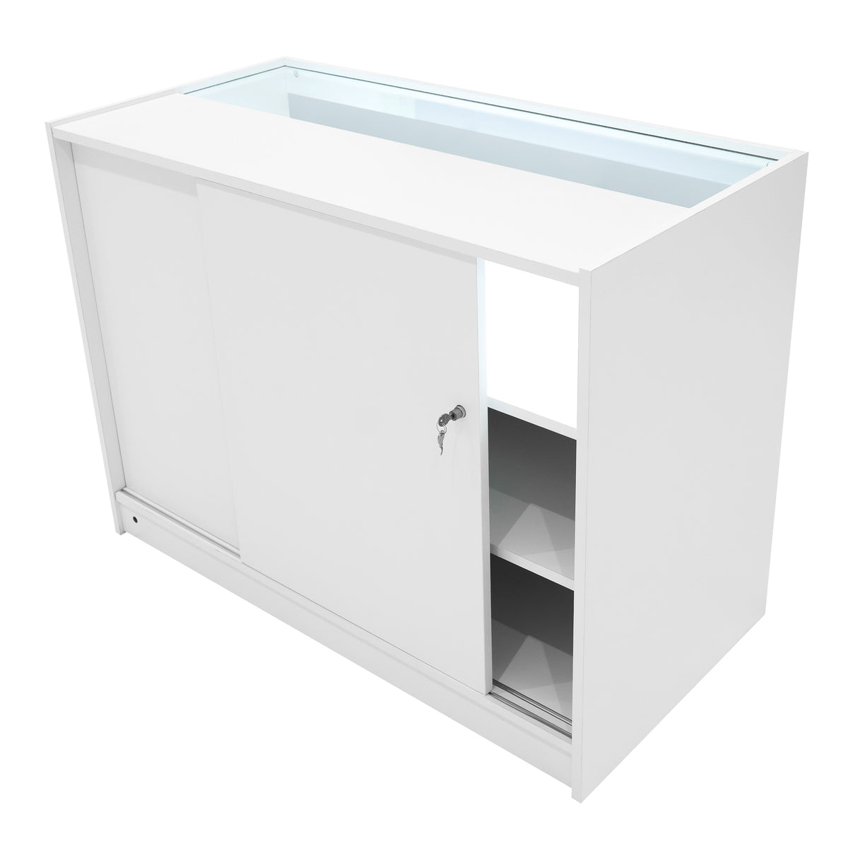 Set Mostradores Comerciales con Luz LED "EUROPA" LM60 + B1200 + C1200 + TB60 – Blanco