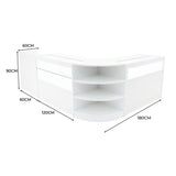 Set Mostradores Comerciales con Luz LED "EUROPA" LM60 + B1200 + C1200 + TB60 – Blanco