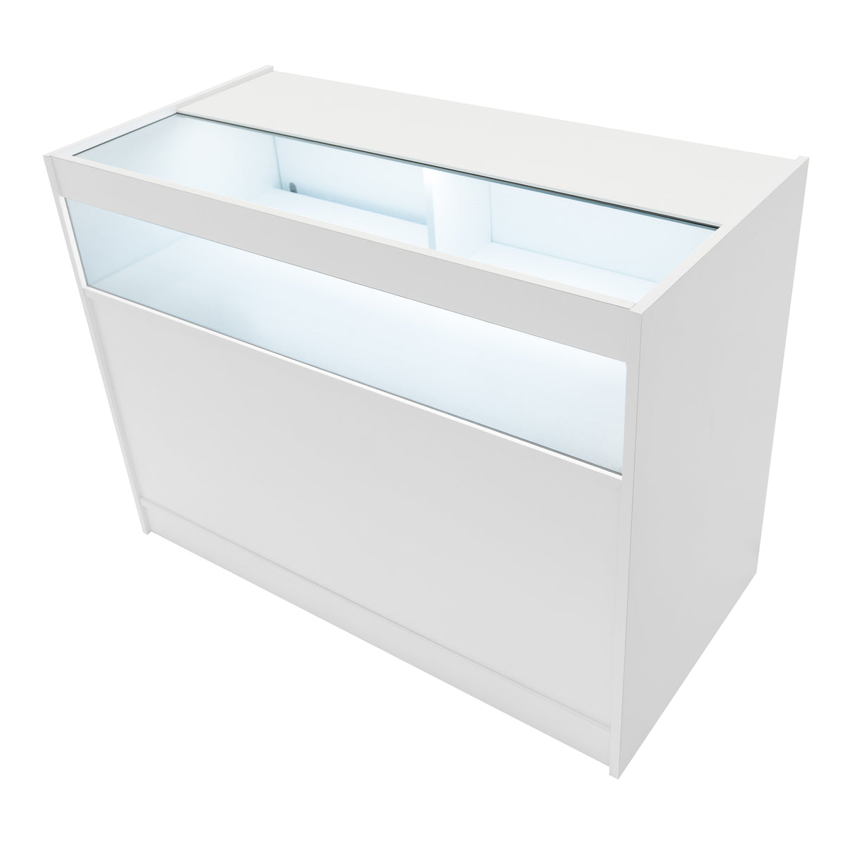 Set Mostradores Comerciales con Luz LED "EUROPA" LM60 + B1200 + C1200 + TB60 – Blanco
