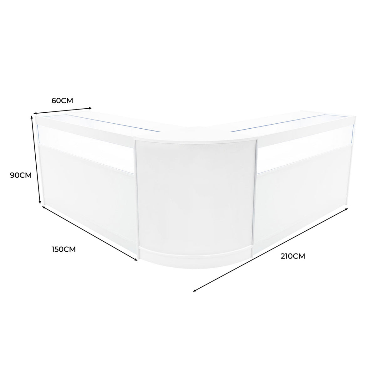 Set Mostradores Comerciales con Luz LED "IRIS"  CM60+ 2x B1500 – Blanco