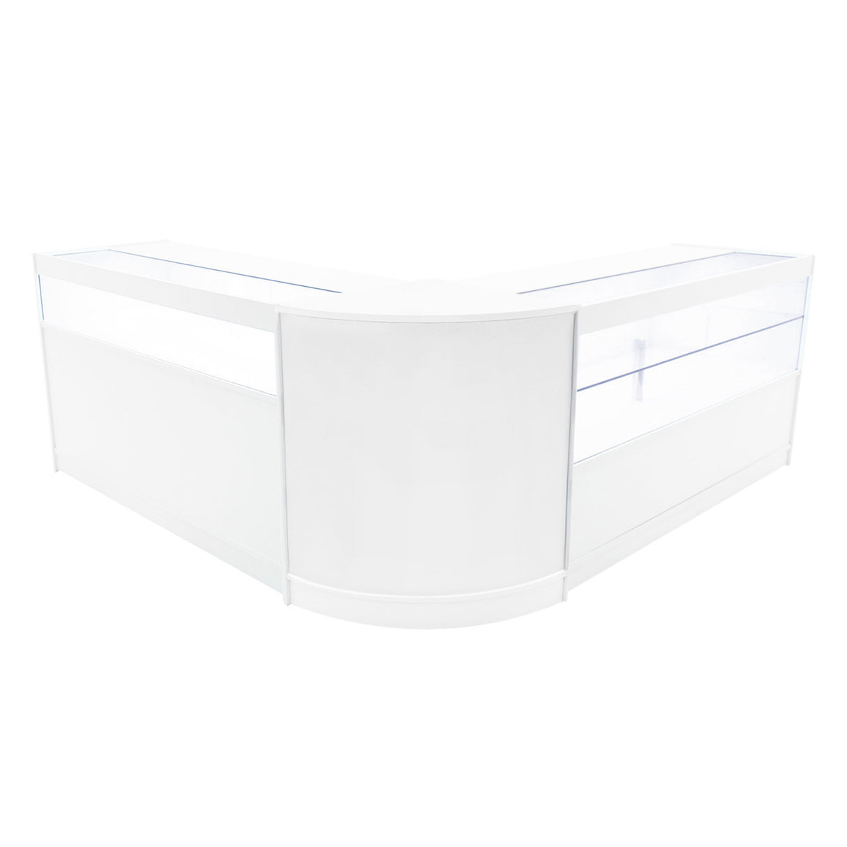 Set Mostradores Comerciales con Luz LED "ADONIS" CM60 + B1500 + C1500 – Blanco