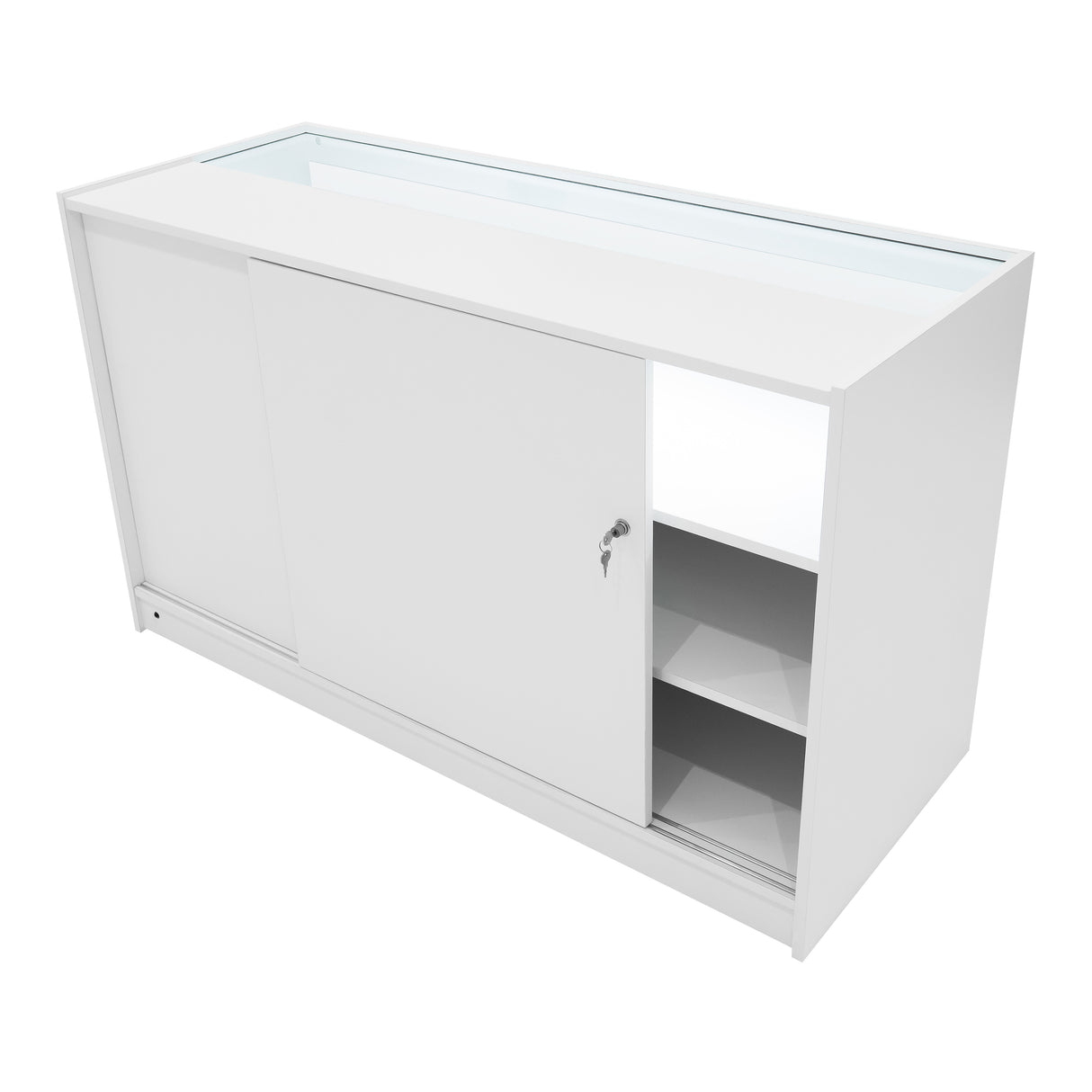 Set Mostradores Comerciales con Luz LED "ADONIS" CM60 + B1500 + C1500 – Blanco
