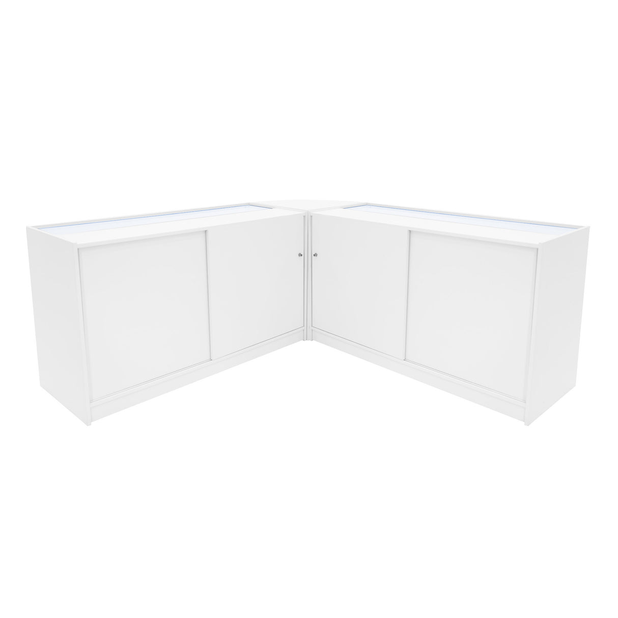 Set Mostradores Comerciales con Luz LED "ADONIS" CM60 + B1500 + C1500 – Blanco