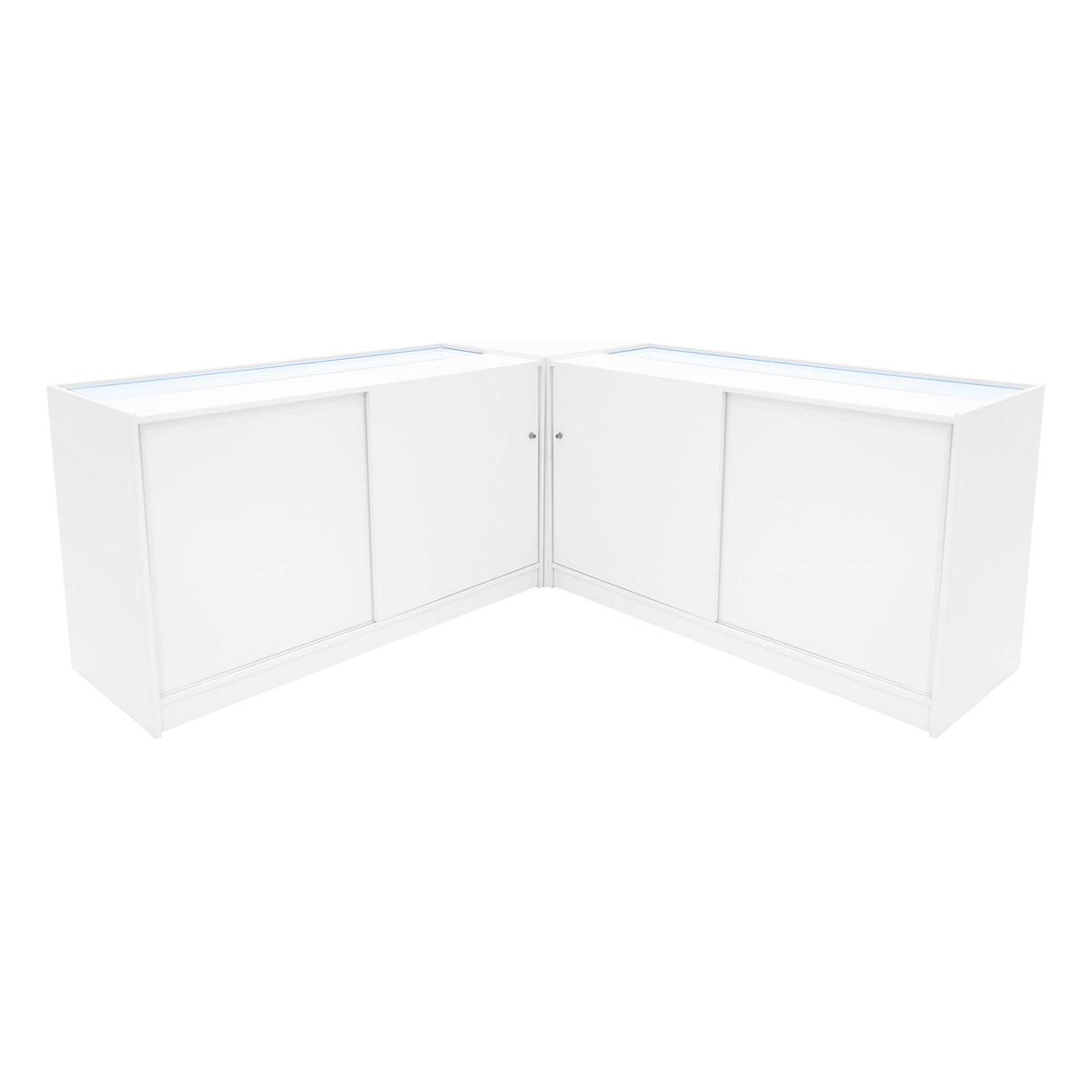 Set Mostradores Comerciales con Luz LED "TRITON" CM60 + K1500 + B1500 – Blanco