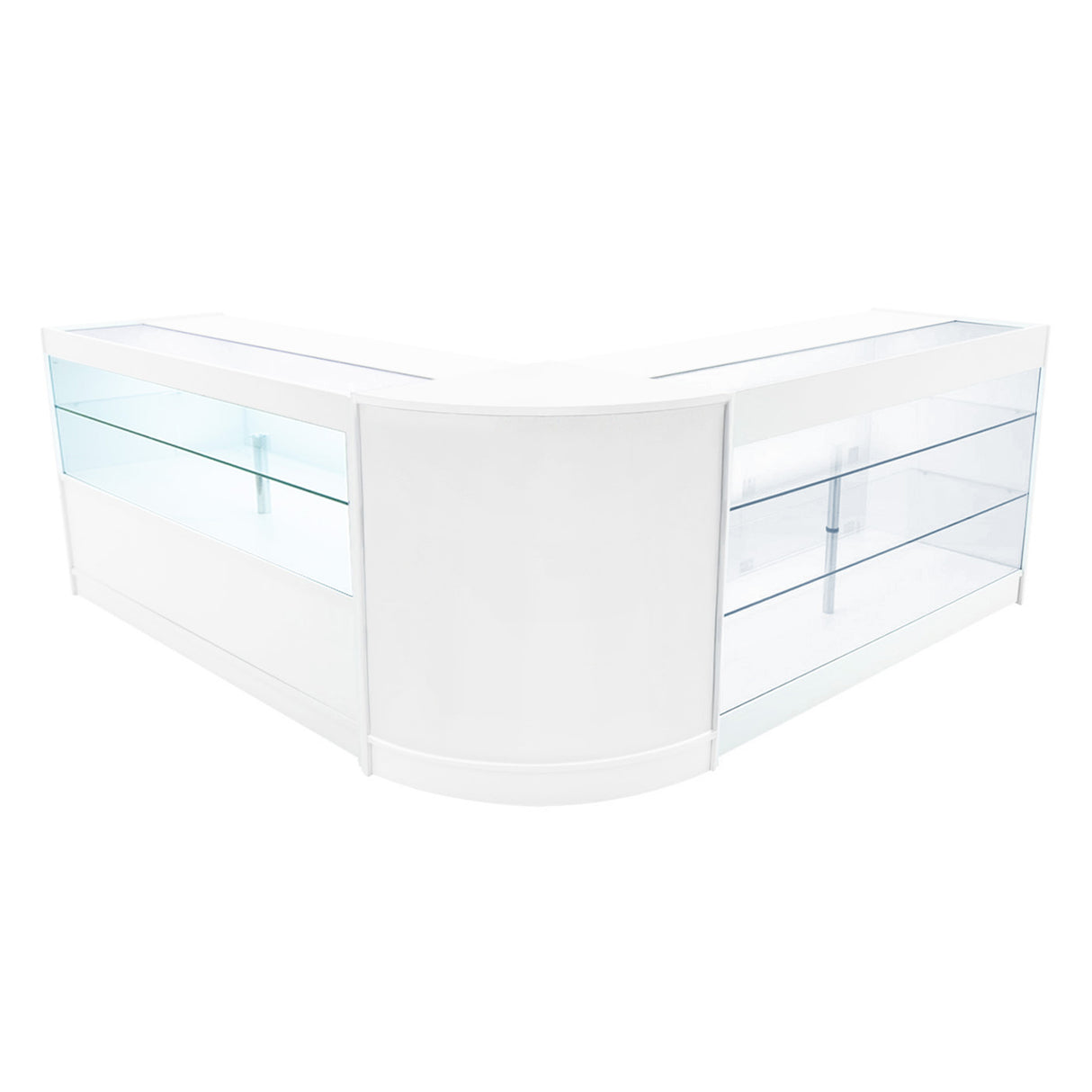 Set Mostradores Comerciales con Luz LED "HERA" CM60 + K1500 + C1500 – Blanco