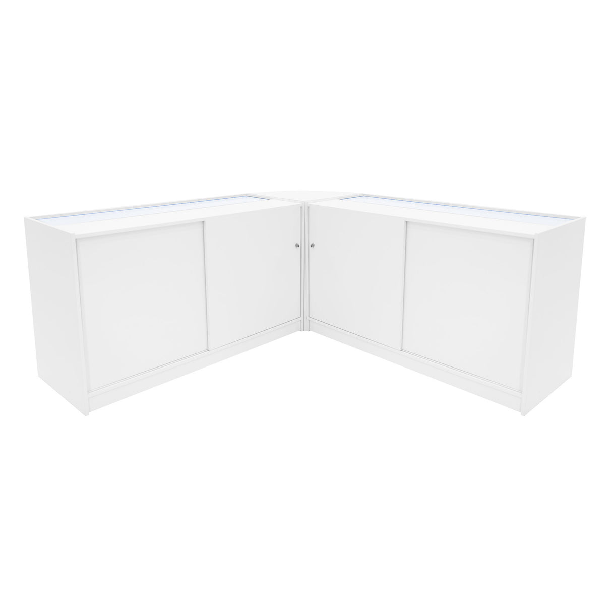 Set Mostradores Comerciales con Luz LED "HERA" CM60 + K1500 + C1500 – Blanco