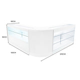 Set Mostradores Comerciales con Luz LED "HERA" CM60 + K1500 + C1500 – Blanco