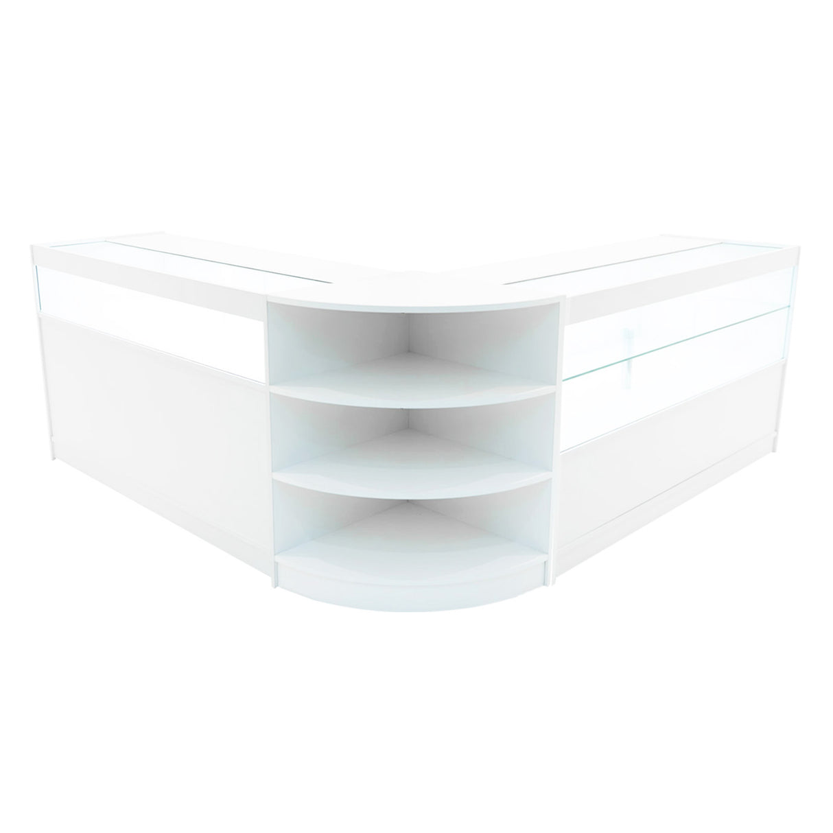 Set Mostradores Comerciales con Luz LED "HARMONIA" LM60 + B1500 + C1500 – Blanco