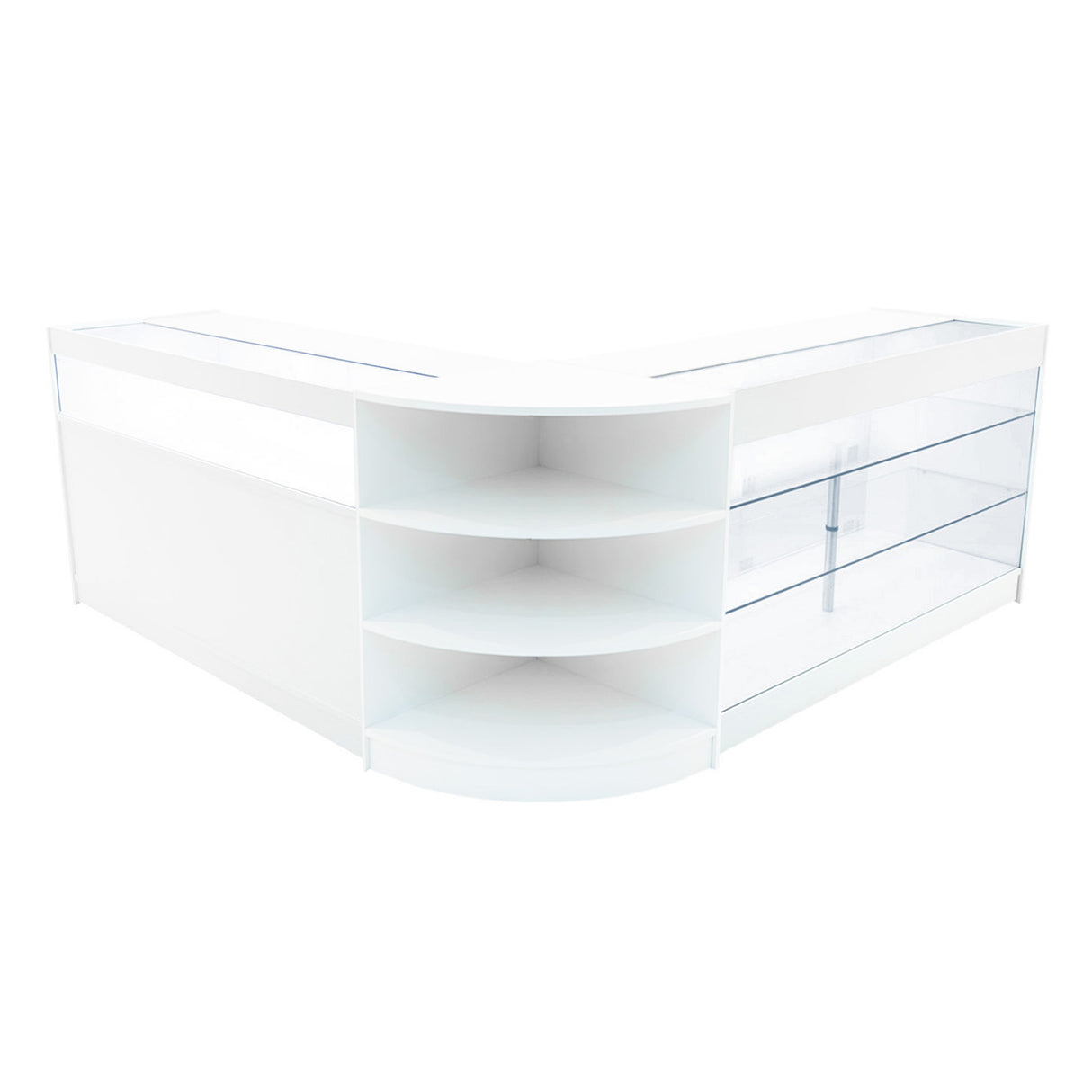 Set Mostradores Comerciales con Luz LED "DEMETER" LM60 + K1500 + B1500 – Blanco