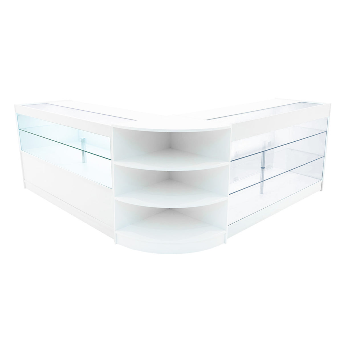 Set Mostradores Comerciales con Luz LED "CALLIOPE" LM60 + K1500 + C1500 – Blanco