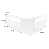 Set Mostradores Comerciales con Luz LED "LUNA" CM60 + 2xB1500 + TB60 – Blanco