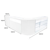 Set Mostradores Comerciales con Luz LED "POLARIS" CM60 + B1500 + K1500 + TB60 – Blanco