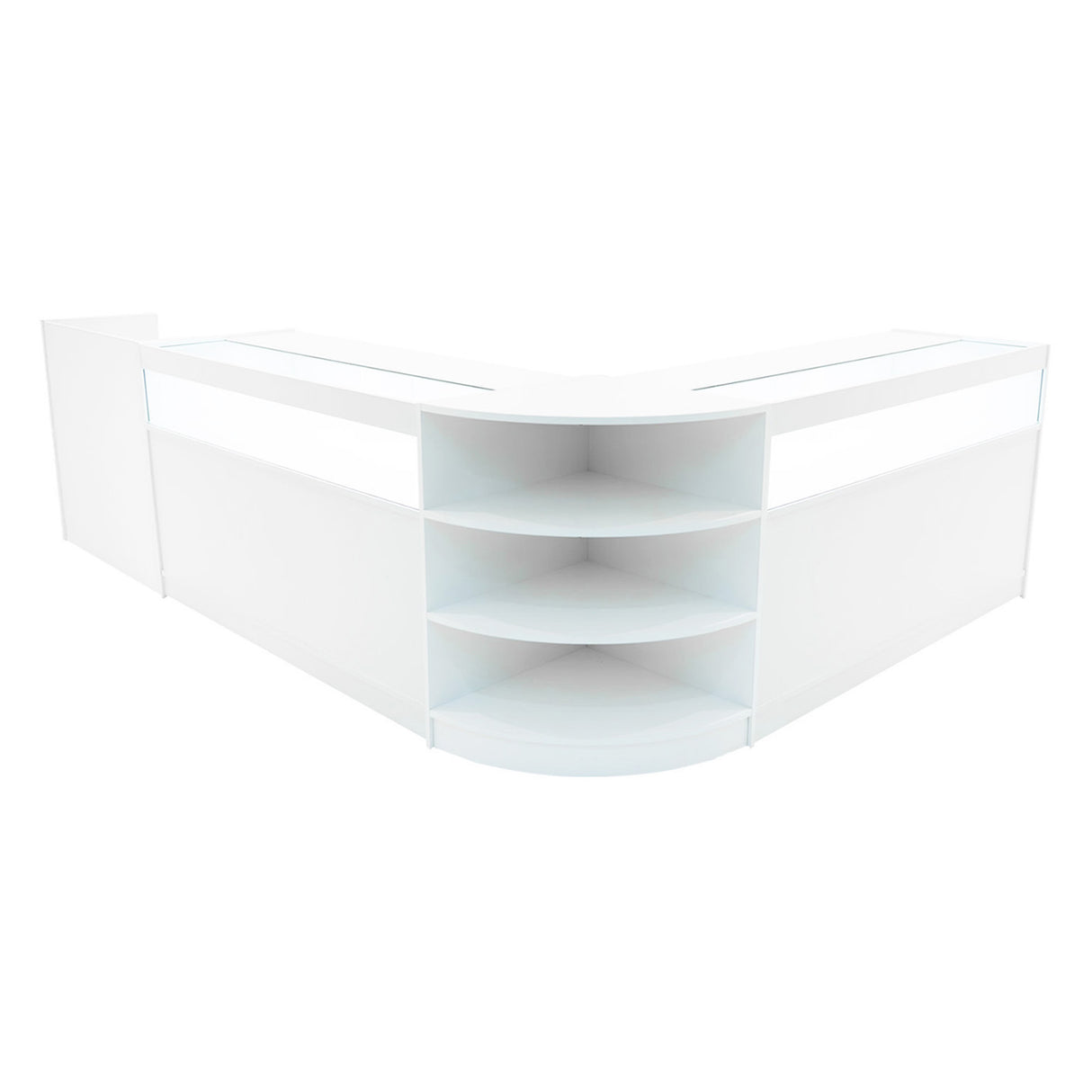 Set Mostradores Comerciales con Luz LED "SAGITTARIUS " LM60 + 2xB1500 + TB60 – Blanco