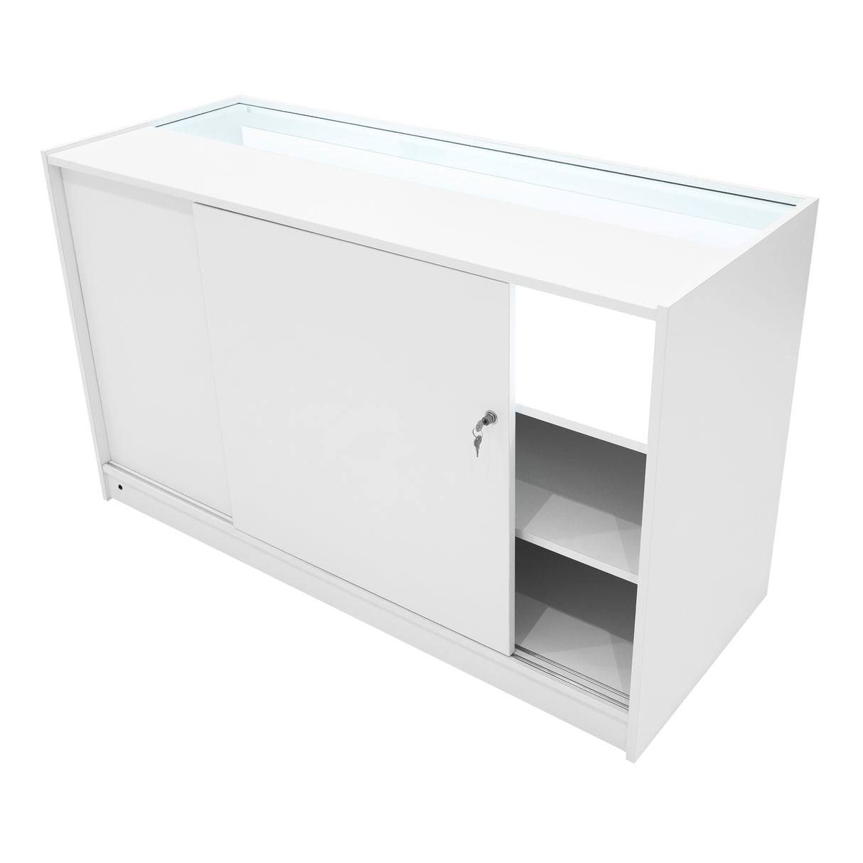 Set Mostradores Comerciales con Luz LED "SAGITTARIUS " LM60 + 2xB1500 + TB60 – Blanco