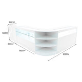 Set Mostradores Comerciales con Luz LED "EUROPA" LM60 + B1500 + C1500 + TB60 – Blanco