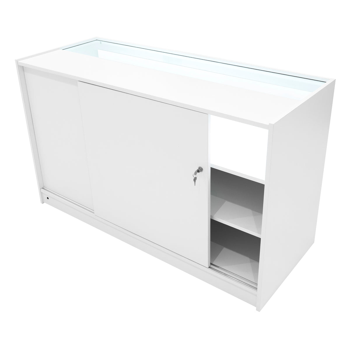 Set Mostradores Comerciales con Luz LED "HYPERION" LM60 + B1500 + K1500 + TB60 – Blanco