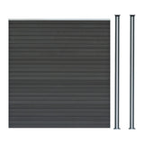 Vallas para exteriores de WPC y Aluminio - 1x Panel + 2x Postes | Gris