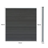 Vallas para exteriores de WPC y Aluminio - 9x Paneles Cuadrados + 1x Oblicuo + 10x Postes con LED | Gris