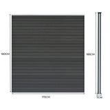 Vallas para exteriores de WPC y Aluminio - 1x Panel + 2x Postes | Gris