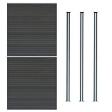 Vallas para exteriores de WPC y Aluminio - 2x Paneles + 3xPostes | Gris