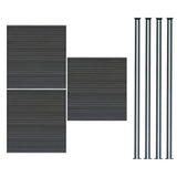 Vallas para exteriores de WPC y Aluminio - 3x Paneles + 4x Postes | Gris