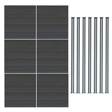 Vallas para exteriores de WPC y Aluminio - 6x Paneles + 7x Postes | Gris
