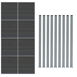 Vallas para exteriores de WPC y Aluminio - 8x Paneles + 9x Postes | Gris