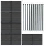Vallas para exteriores de WPC y Aluminio - 10x Paneles + 11x Postes | Gris