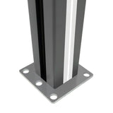 Vallas para exteriores de WPC y Aluminio - 9x Paneles Cuadrados + 1x Oblicuo + 10x Postes con LED | Marrón