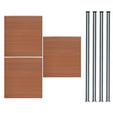 Vallas para exteriores de WPC y Aluminio - 3x Paneles + 4x Postes | Marrón