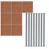 Vallas para exteriores de WPC y Aluminio - 7x Paneles + 8x Postes | Marrón