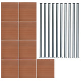 Vallas para exteriores de WPC y Aluminio - 9x Paneles + 10x Postes | Marrón