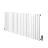Radiador de columna ovalado blanco de 600 mm x 1440 mm con válvulas, diseño moderno y elegante, ideal para calefacción eficiente