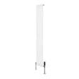 Radiador de columna ovalado blanco de 1600 mm x 240 mm con válvulas, acabado liso y moderno, ideal para calefacción eficiente