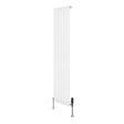 Radiador de columna ovalado blanco de 1600 mm x 360 mm con válvulas, diseño moderno y acabado liso, ideal para calefacción eficiente