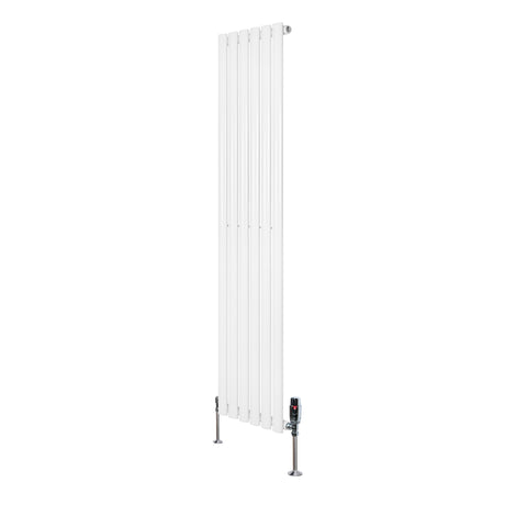 Radiador de columna ovalado blanco de 1600 mm x 360 mm con válvulas, diseño moderno y acabado liso, ideal para calefacción eficiente