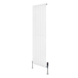 Radiador de columna ovalado blanco de 1600 mm x 480 mm con válvulas, diseño elegante y acabado liso, ideal para calefacción moderna
