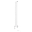 Radiador de columna ovalado blanco de 1800 mm x 240 mm, con válvulas en la base, diseño moderno y acabado liso y brillante