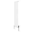 Radiador de columna ovalado blanco de 1800 mm x 360 mm con válvulas, diseño moderno y acabado liso, ideal para cualquier espacio