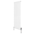 Radiador de columna ovalado blanco de 1800 mm x 600 mm con válvulas, diseño moderno y acabado liso, ideal para cualquier espacio