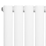Radiador de columna ovalado blanco de 1800 mm x 600 mm, con un acabado liso y brillante, ideal para calefacción eficiente